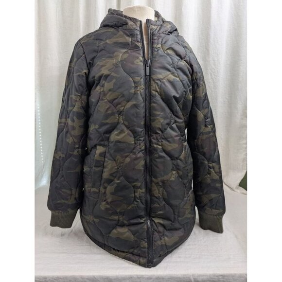 1 Madison Expedition large reversible sherpa and camo mid length parka, jacket - Picture 1 of 13